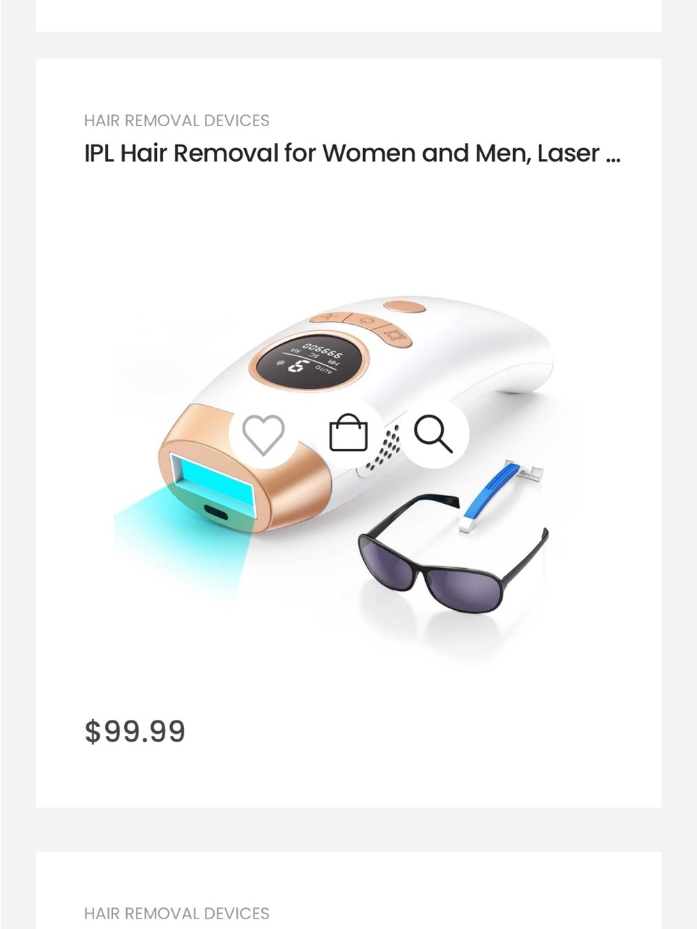White & Rose Gold IPL Hair Removal Device for Women